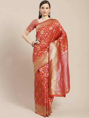 Charming Red Woven Silk Patola Light Weight Saree 1