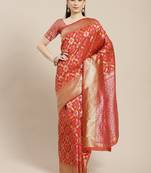 Charming Red Woven Silk Patola Light Weight Saree
