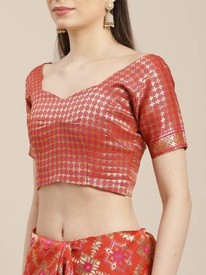 Charming Red Woven Silk Patola Light Weight Saree 3