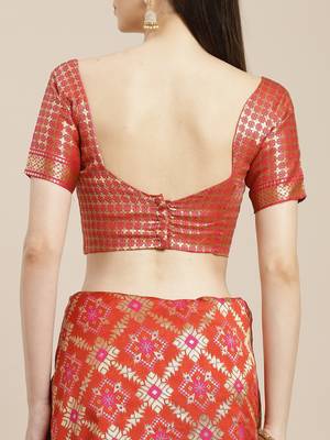 Charming Red Woven Silk Patola Light Weight Saree 4