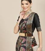 Fascinating Black Banarasi Woven Silk Bridal Saree