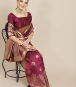 Delightful Purple Zari Weaving Soft Banarasi Silk Designer Saree