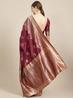 Delightful Purple Zari Weaving Soft Banarasi Silk Designer Saree 2
