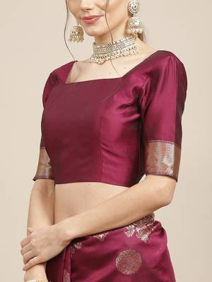 Delightful Purple Zari Weaving Soft Banarasi Silk Designer Saree 4