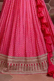 pink lehenga set choli with dupatta for women