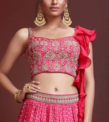 pink lehenga set choli with dupatta for women 4