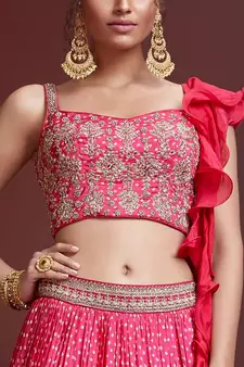 pink lehenga set choli with dupatta for women