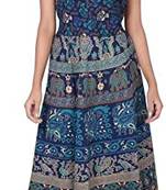 Vastravilla Women's Cotton Febric Sleeveless Printed Jaipuri Dress ( Maxi) Free Size  Adjust With Belt