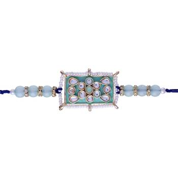 Ethnic Designer Pearl Beads Studded for MenBrother Bhaiya for Rakshabhandan  3