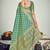 Delectable Firozi Zari Woven Banarasi Silk Bengali Saree