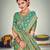 Delectable Firozi Zari Woven Banarasi Silk Bengali Saree