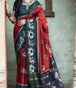 Catching Red Woven Silk Patola Festival Saree
