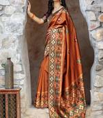 Bewitching Orange Woven Silk Patola Bridal Saree