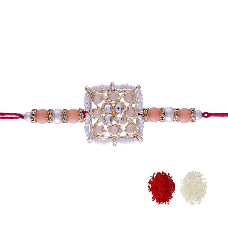 Ethnic Designer Pearl Beads Studded for MenBrother Bhaiya for Rakshabhandan 