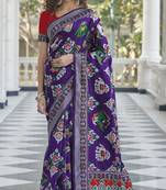 Charming Wine  Woven Silk Patola Light Weight Saree