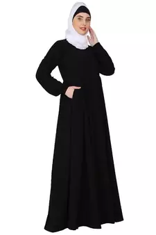 Umbrella cut abaya- Black