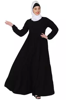 Umbrella cut abaya- Black