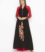 Black embroidered georgette ethnic-Kurti