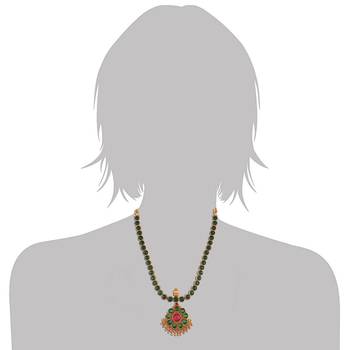 Designed Traditional Brass Jewellery Set With Earrings Glided with Kundan  6