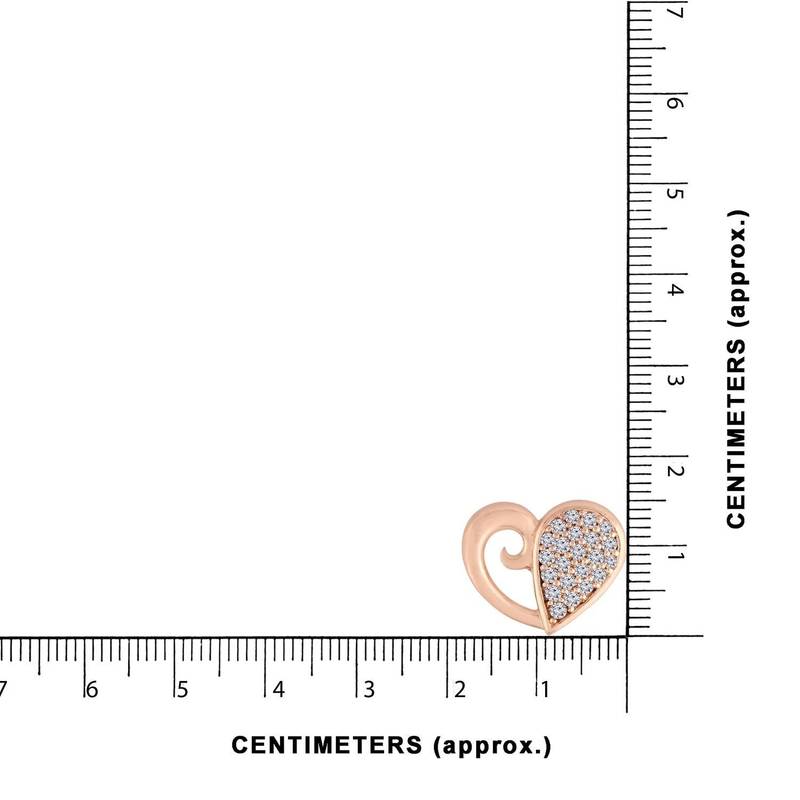 Rose Gold Plated Glittering Crystal AD Stone Heart Shaped Stud Earrings for Women & Girls 