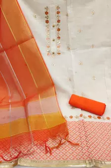 White embroidered cotton salwar