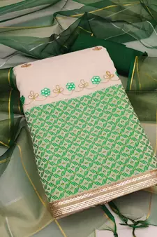 White embroidered cotton salwar