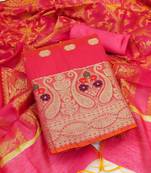 Pink embroidered banarasi salwar