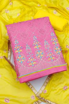 Pink embroidered cotton salwar