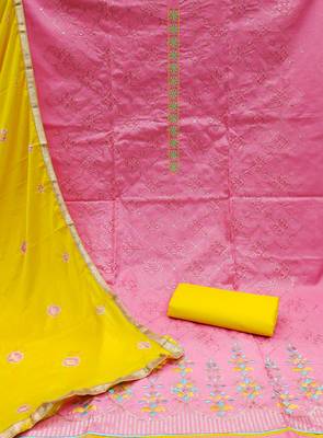 Pink embroidered cotton salwar 2