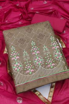 Grey embroidered cotton salwar