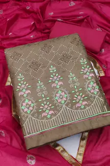 Grey embroidered cotton salwar