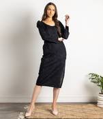 Black Meline Emberoidered Dress