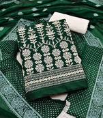 Green embroidered cotton salwar