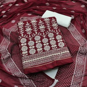 Maroon embroidered cotton salwar 1