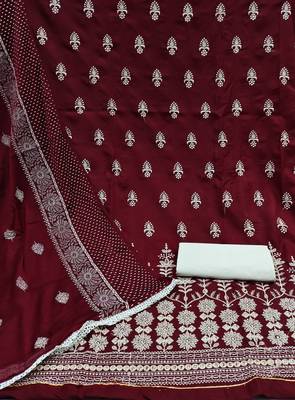 Maroon embroidered cotton salwar 2