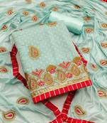 Green embroidered cotton salwar