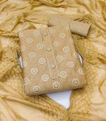 Beige embroidered chanderi salwar