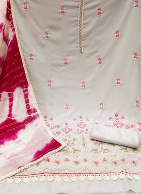 Grey embroidered georgette salwar 2