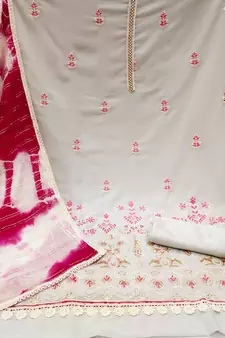 Grey embroidered georgette salwar