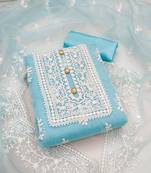 Green embroidered organza salwar