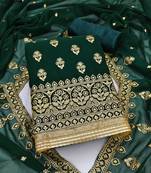 Green embroidered georgette salwar