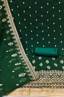 Green embroidered georgette salwar