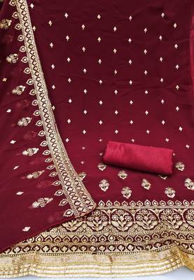 Maroon embroidered georgette salwar 2
