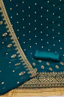 Green georgette embroidered salwar Suit for Ramzan -