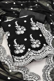Black embroidered georgette salwar