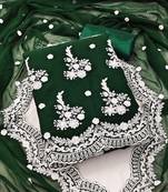 Green embroidered georgette salwar