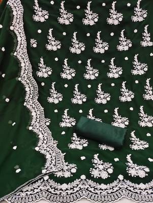 Green embroidered georgette salwar 2