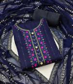 Blue embroidered chanderi salwar