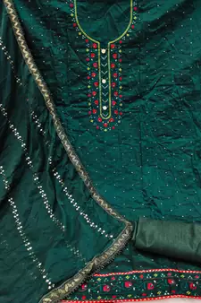 Green embroidered chanderi salwar