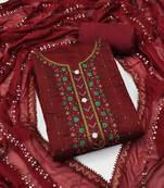 Maroon embroidered chanderi salwar
